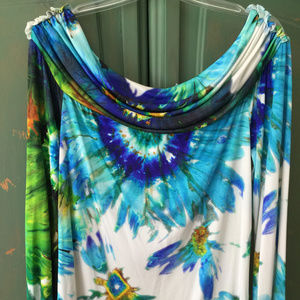 BLUMARINE WATERCOLOR SILK COLD SHOULDER TOP